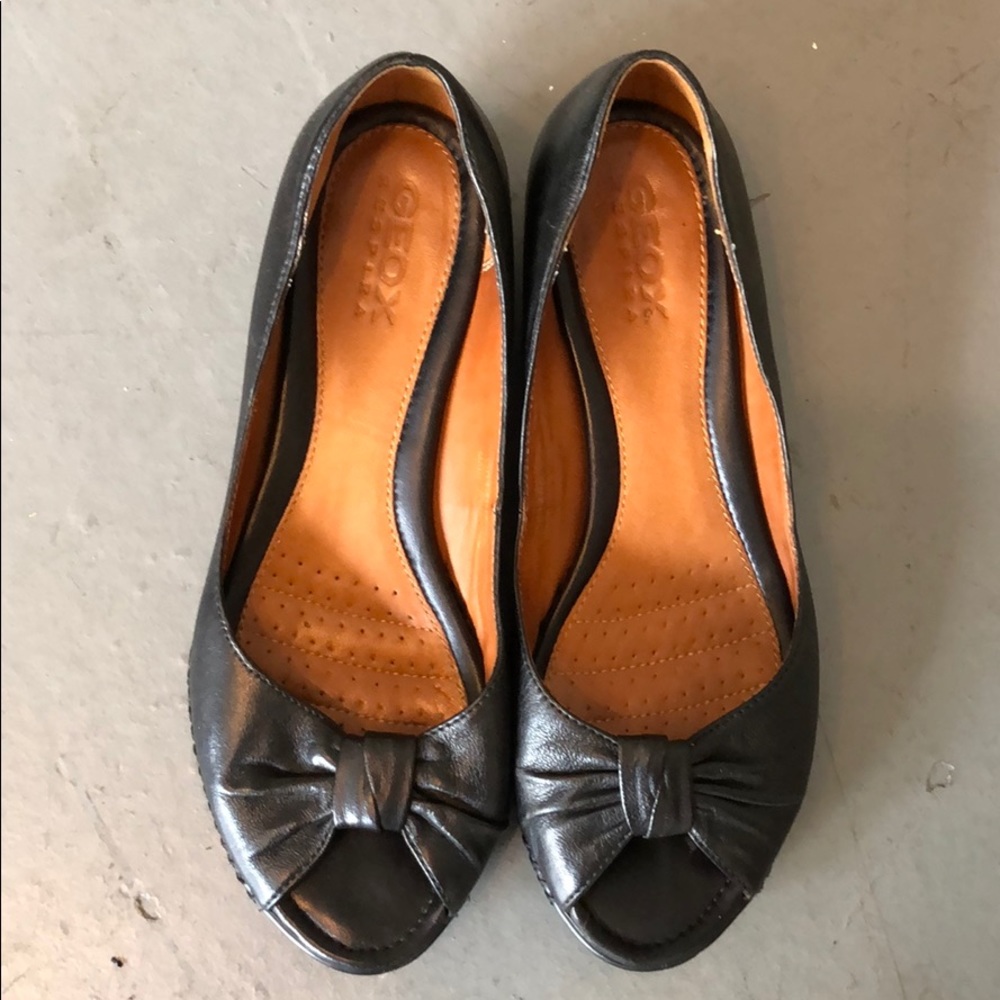 Geox Black Leather Shoes Sandals